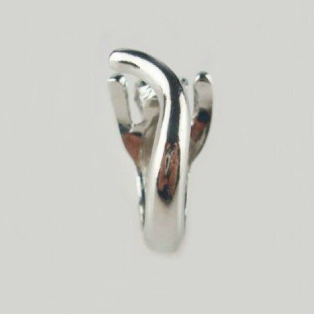 NEW Adjustable 18k White GP Aqua Eyed Cat Ring - Picture 4 of 5